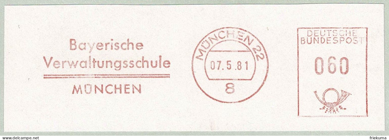 Deutsche Bundespost 1981, Freistempel / EMA / Meterstamp Bayerische Verwaltungsschule München, Ecole / School - Autres & Non Classés