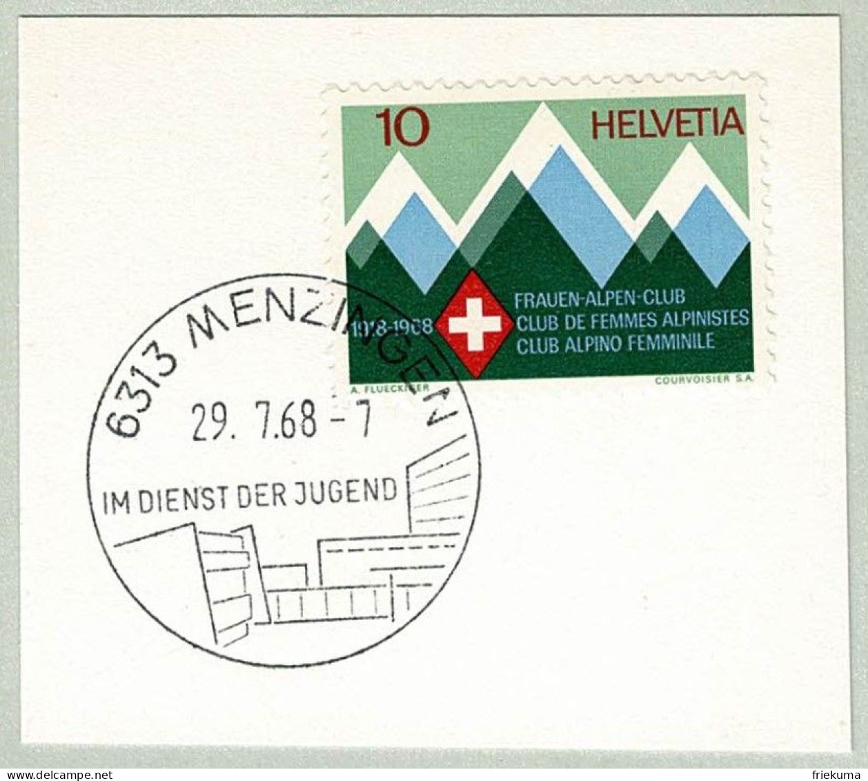 Schweiz / Helvetia 1968, Ortswerbestempel Menzingen, Im Dienst Der Jugend  - Autres & Non Classés