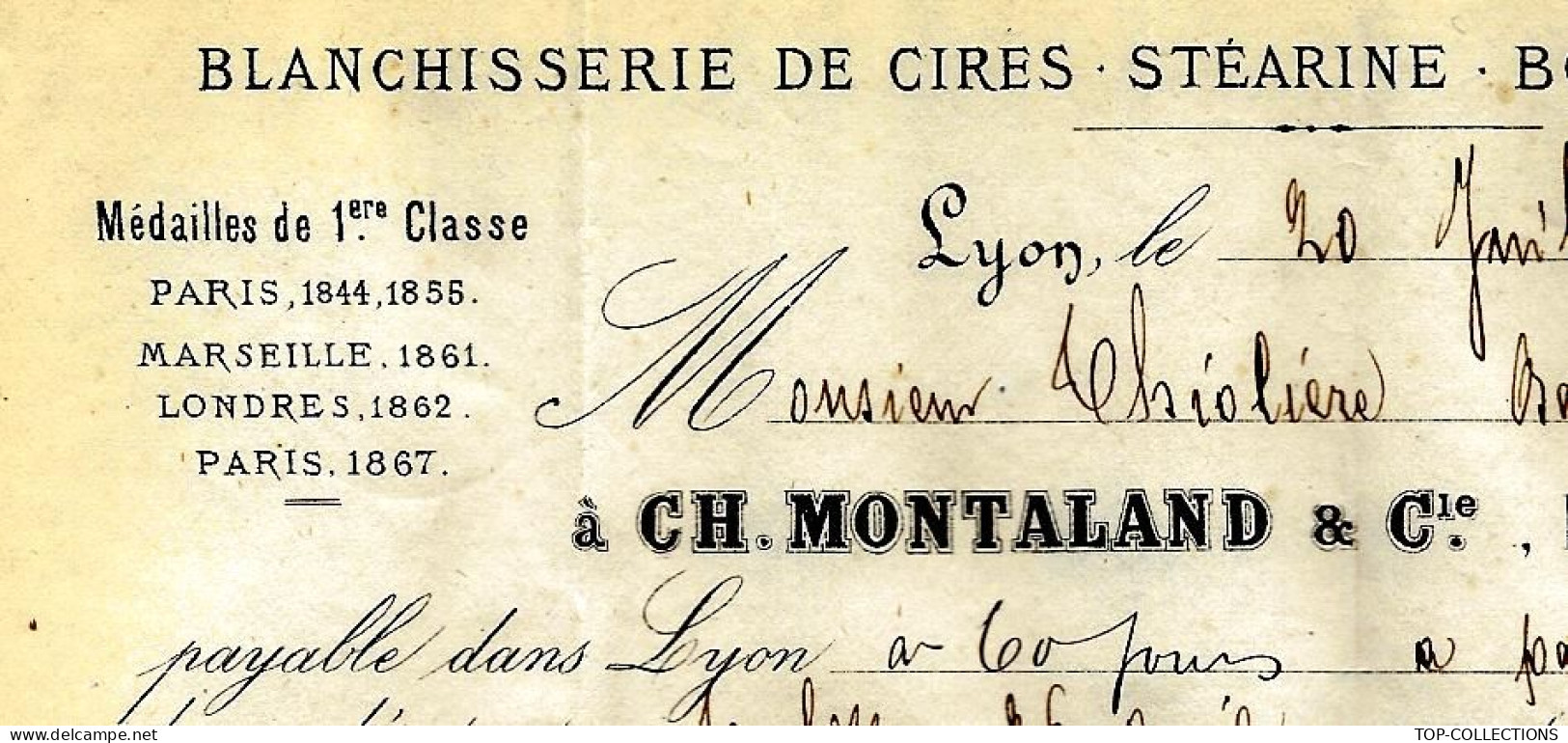 1872 TIMBRE CERES Oblit. Gros Ch. 145 Lyon Ch. Montaland  Pour  Ambert  Puy De Dome Thiolière Bachelery V. SCANS - 1849-1876: Klassik