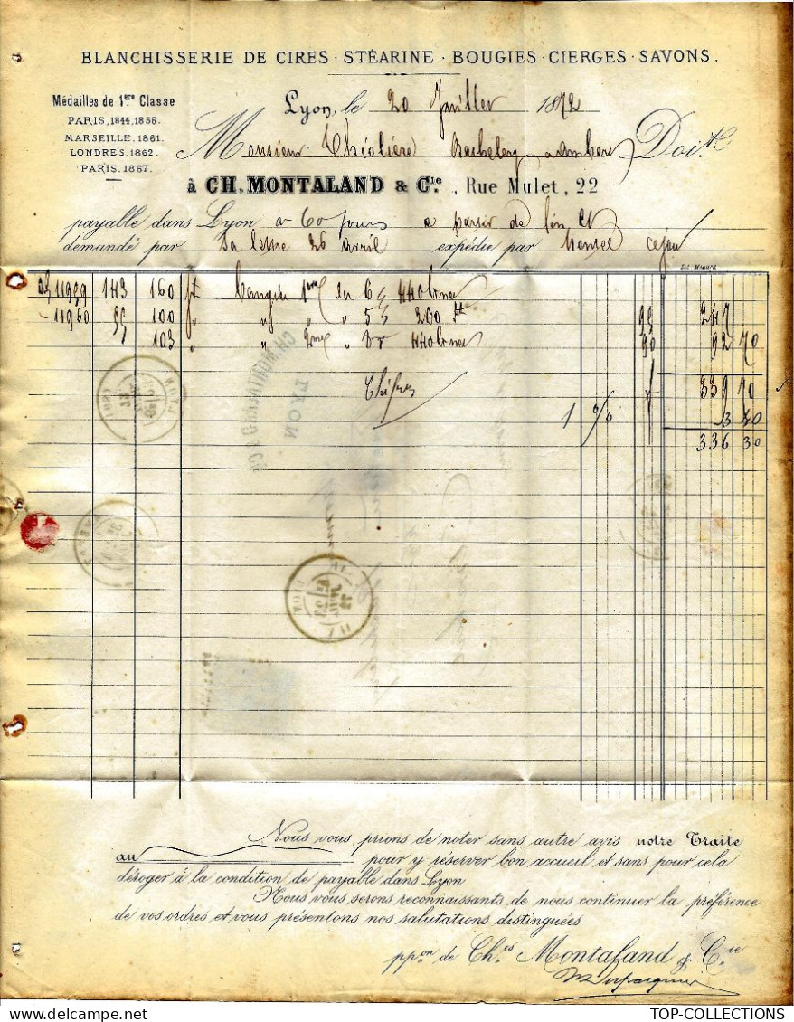 1872 TIMBRE CERES Oblit. Gros Ch. 145 Lyon Ch. Montaland  Pour  Ambert  Puy De Dome Thiolière Bachelery V. SCANS - 1849-1876: Klassik