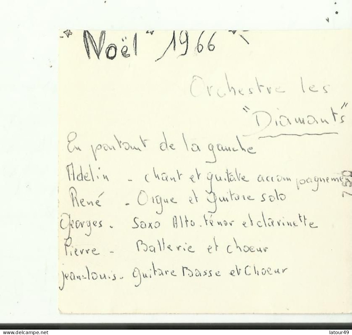 Photo  Oschestre Les Diamants AU DOS NOM DES MUSICIENS 1966. 9 X 9 CM RECUPERE CHEZ  UN MUSICIEN DE L EQUIPE - Objets Dérivés