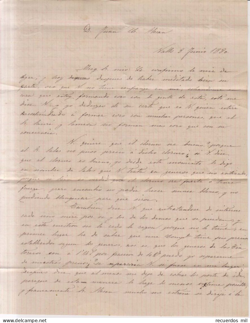 Año 1879 Edifil 204 Alfonso XII Carta  Matasellos Valls Tarragona Simeon Calbet - Cartas & Documentos