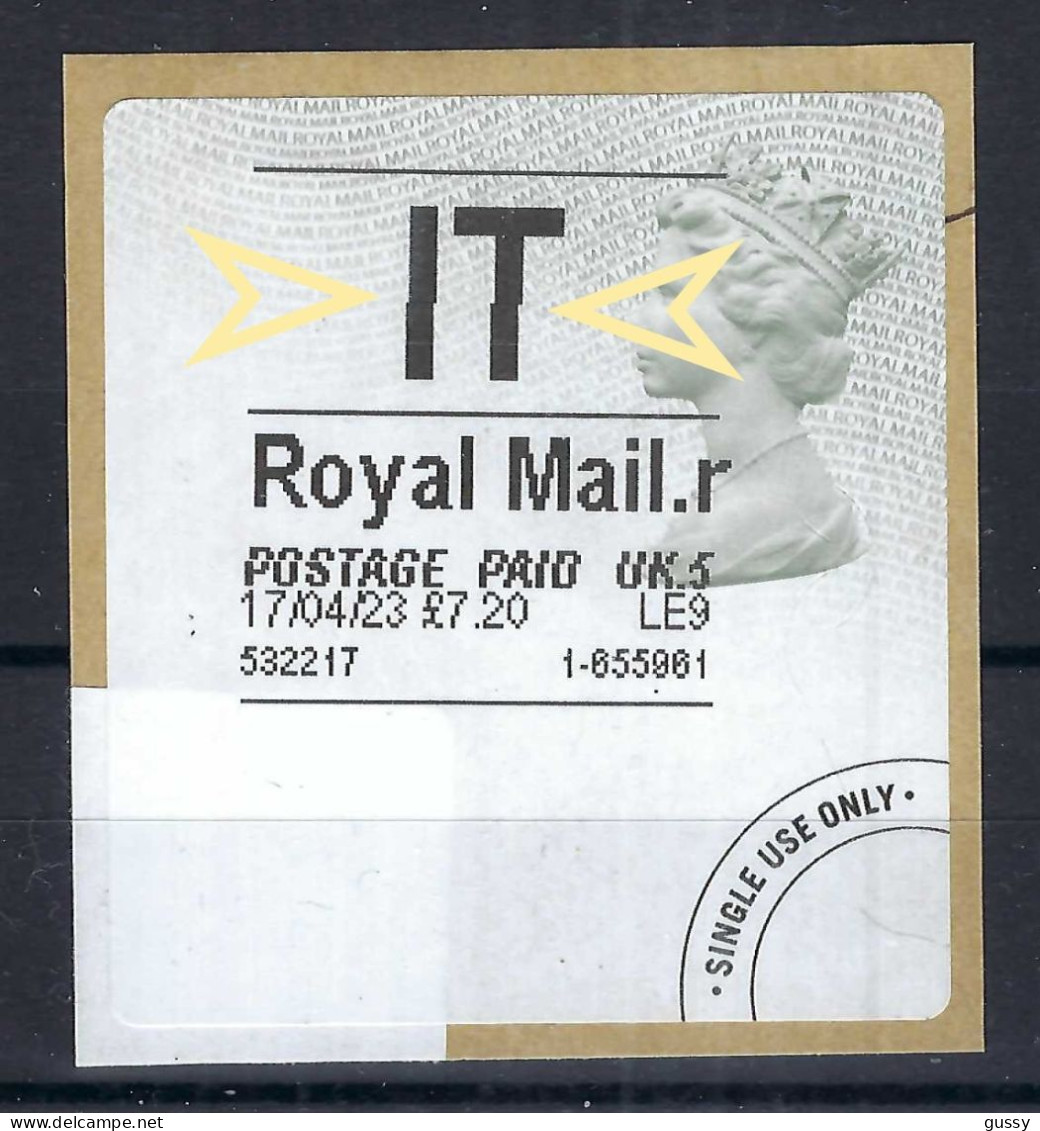 GRANDE BRETAGNE 2023:  Etiquette De "Royal Mail" à 7.20£, Variété "décalage Latéral à Mi-hauteur Des Lettres IT" - Ohne Zuordnung