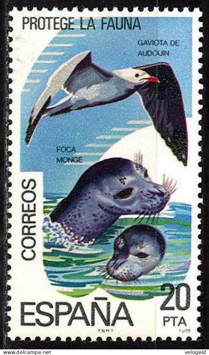 España. Spain. 1978. Proteccion De La Naturaleza. Nature Protection. Gaviota Y Foca Monge - Protection De L'environnement & Climat