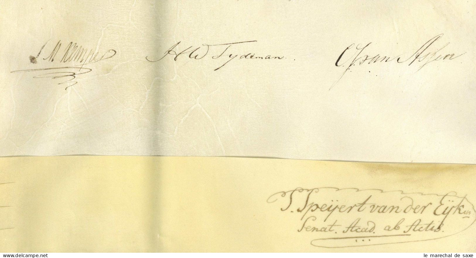 Universität Leiden 1823 Doktordiplom Jura Viele Autographen Siegenbeek Smallenburg Hageman Kemper Tydeman Assen Boddien - Inventori E Scienziati