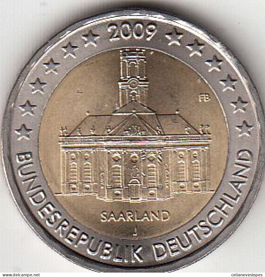 Germany, (08) Moeda De 2 Euros De 2009 J, Ludwing`s Church, Uncirculated - Sonstige & Ohne Zuordnung