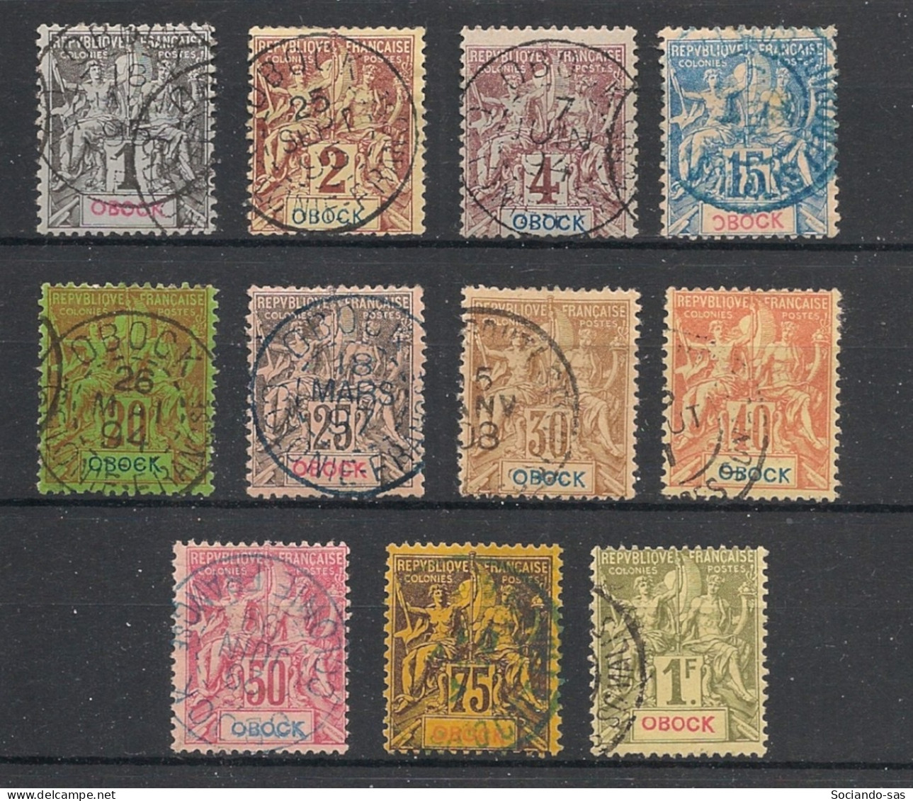 OBOCK - 1892 - N°YT. 32 à 44 - Type Groupe - Complet Sauf N°35 Et 36 - Oblitéré / Used - Oblitérés