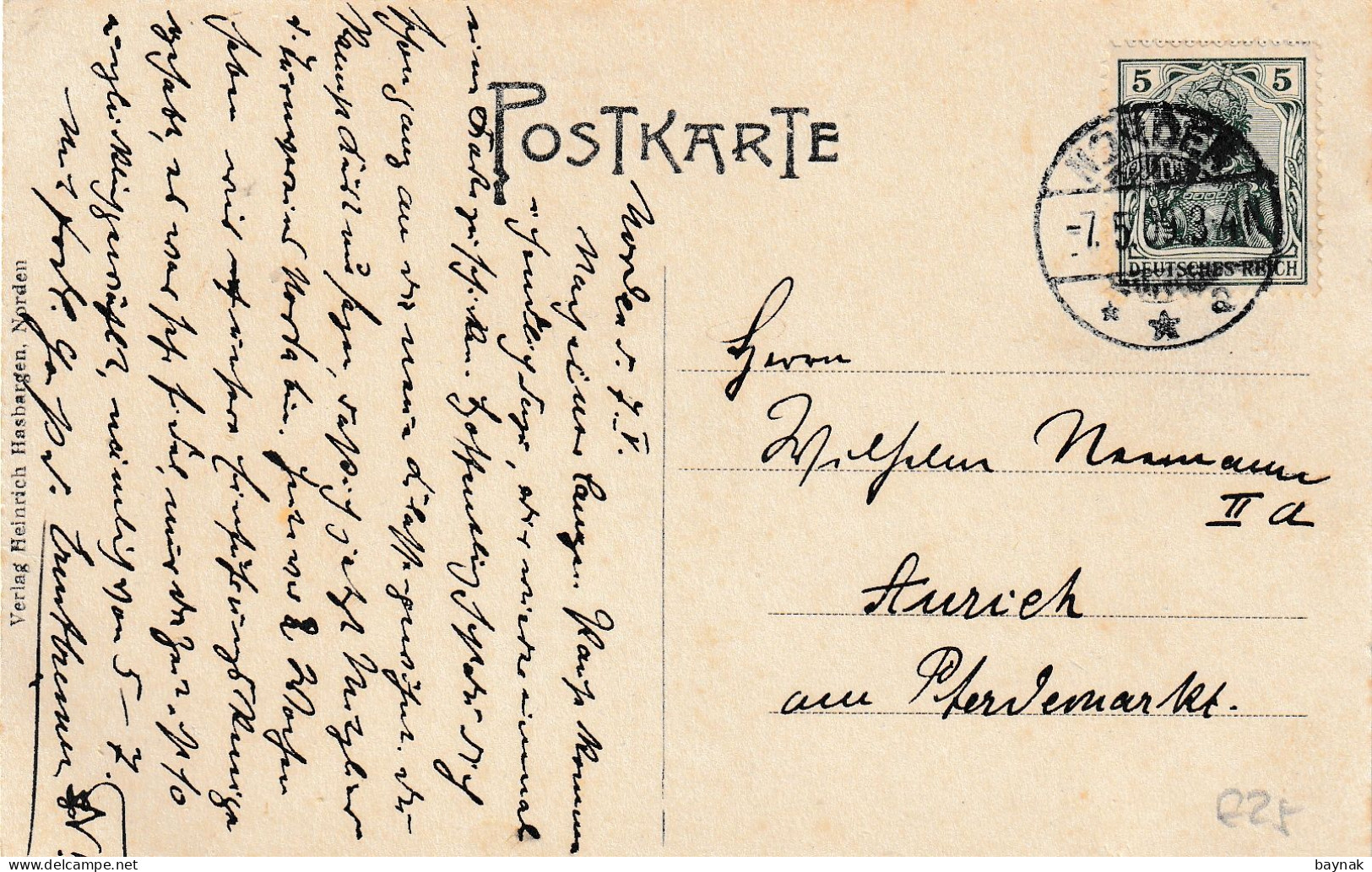 DE117  --  GRUSS AUS NORDEN  --   DAS NEUE POSTAMT --  1909 - Norden