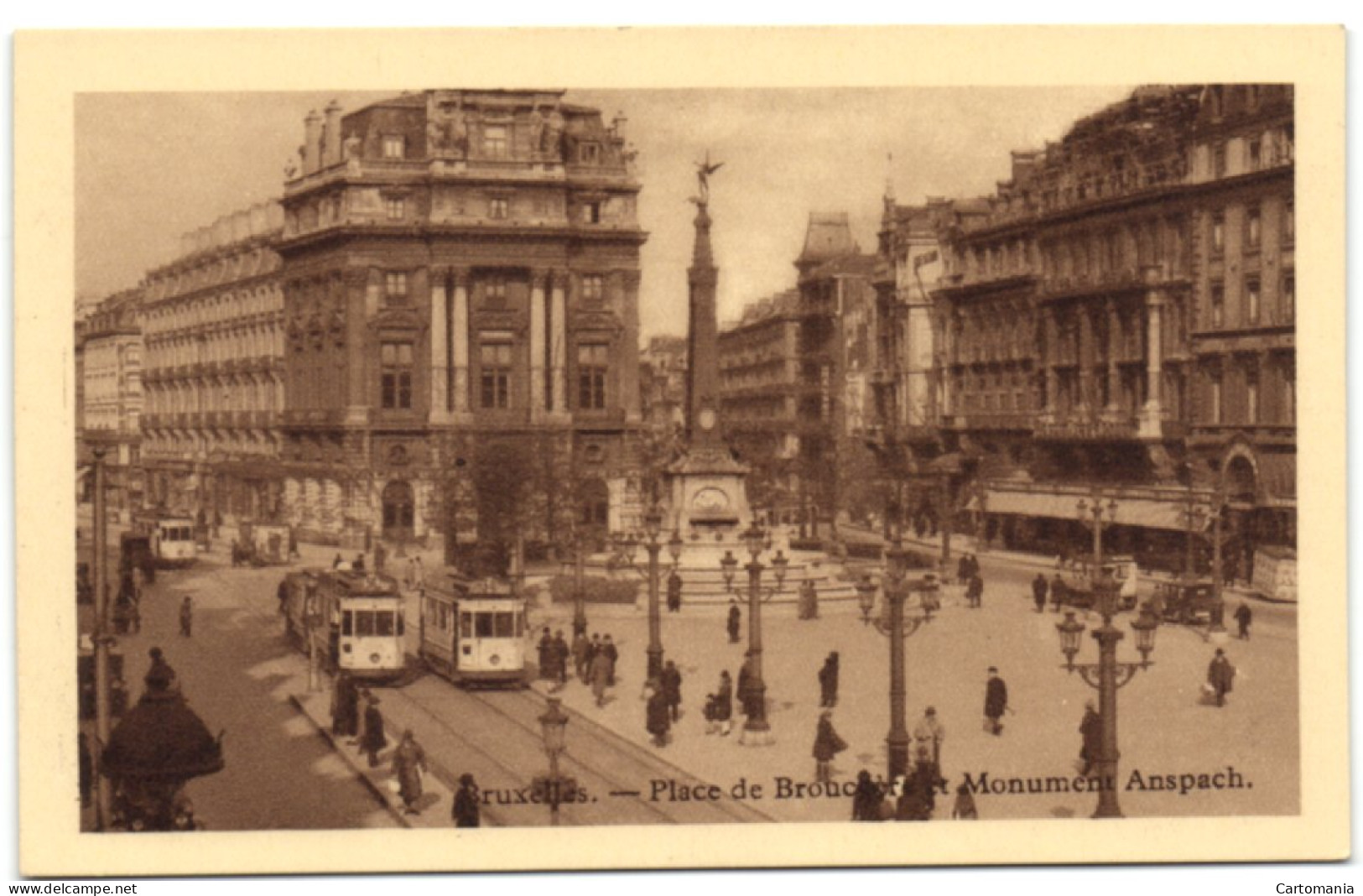 Bruxelles - Place De Brouckère Et Monument Anspach - Brussel (Stad)