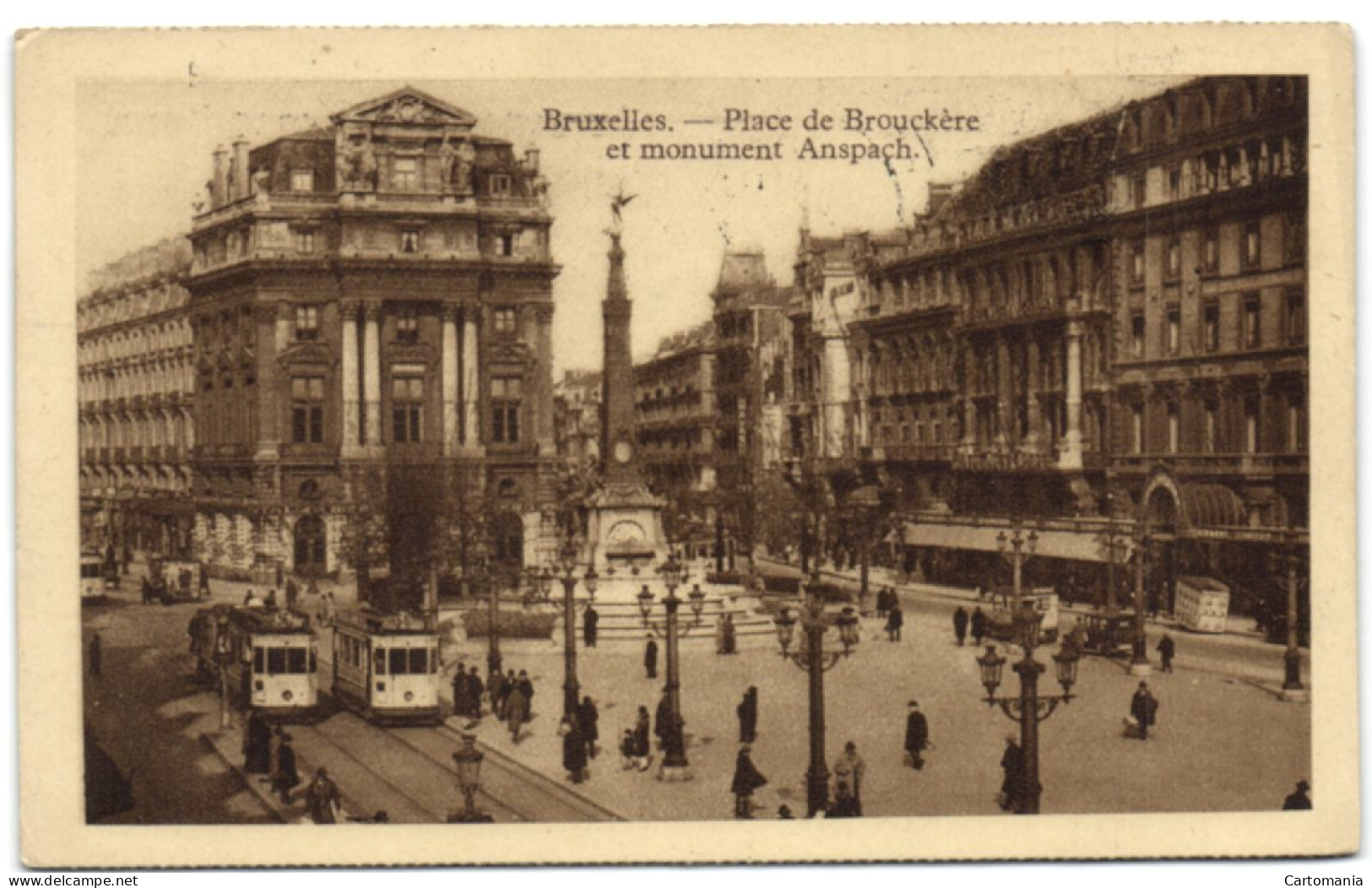 Bruxelles -  Place De Brouckère Et Monument Anspach - Brussel (Stad)