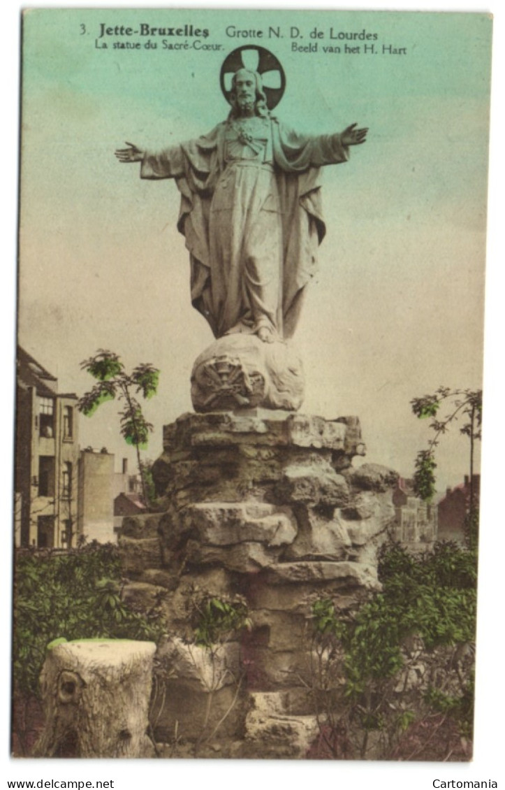 Jette-Bruxelles - Grotte N.D. De Lourdes - La Statue Du Sacré-Coeur - Jette