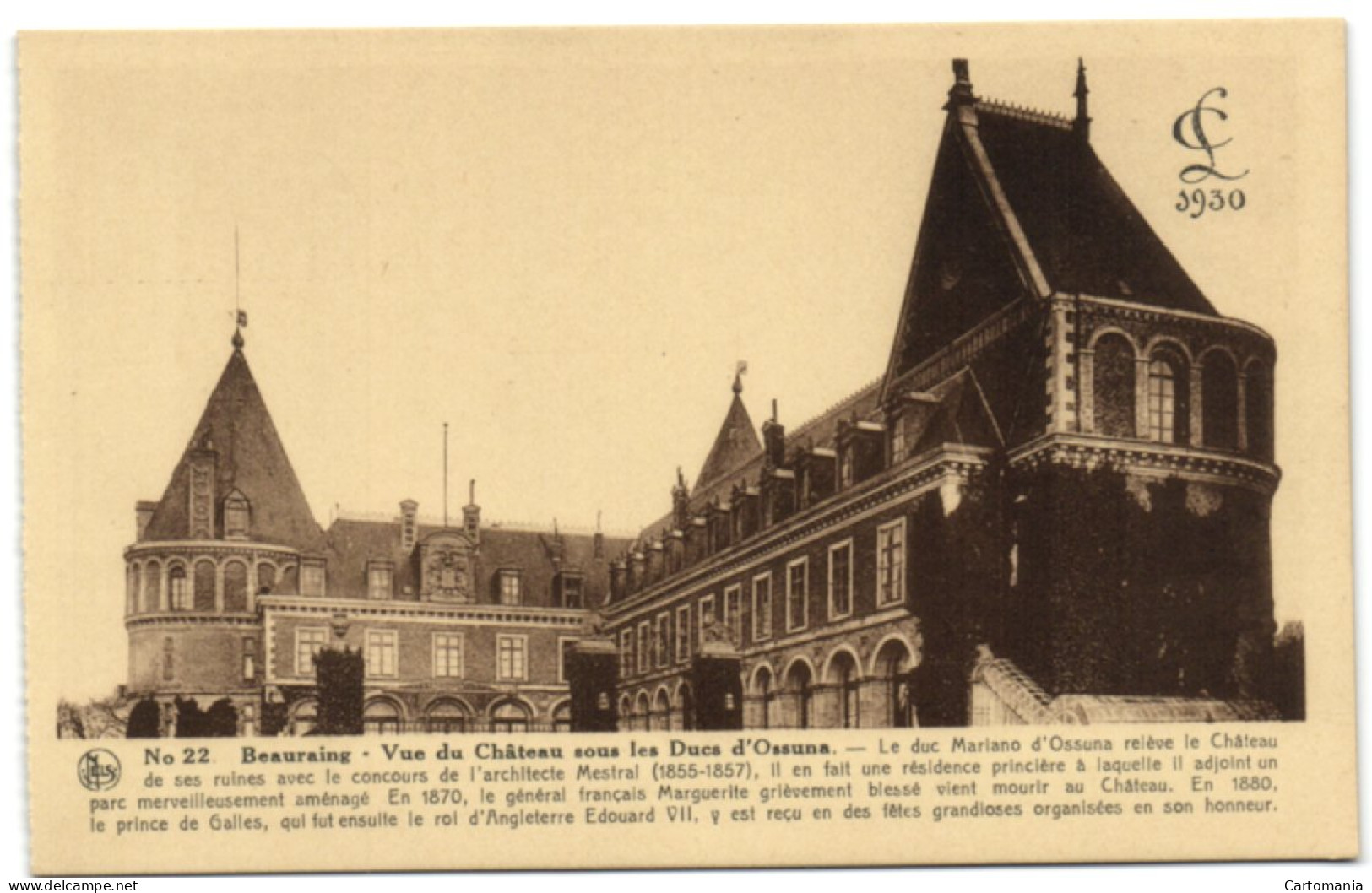 Beauraing - Vue Du Château Sous Les Ducs D'Ossuna - Beauraing