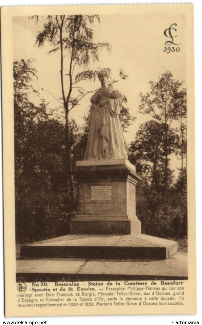 Beauraing - Statue De La Comtesse De Beaufort-Spontin Et Du St Empire - Beauraing