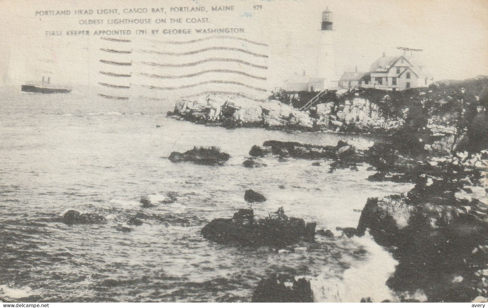 Portland Head Light, Casco Bay, Portland, Maine  Oldest Lighthouse On Coast First Keeper Appointed By George Washington - Portland