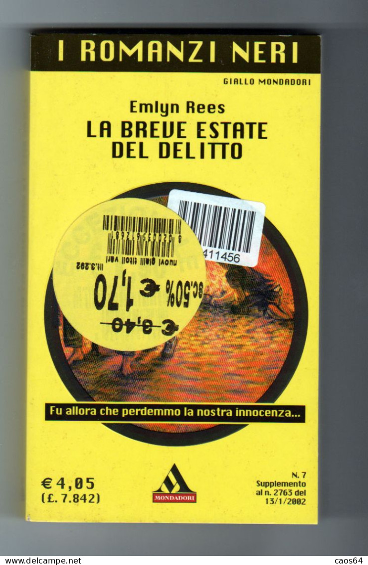 La Breve Estate Del Delitto Emlyn Rees Mondadori 2002 - Gialli, Polizieschi E Thriller