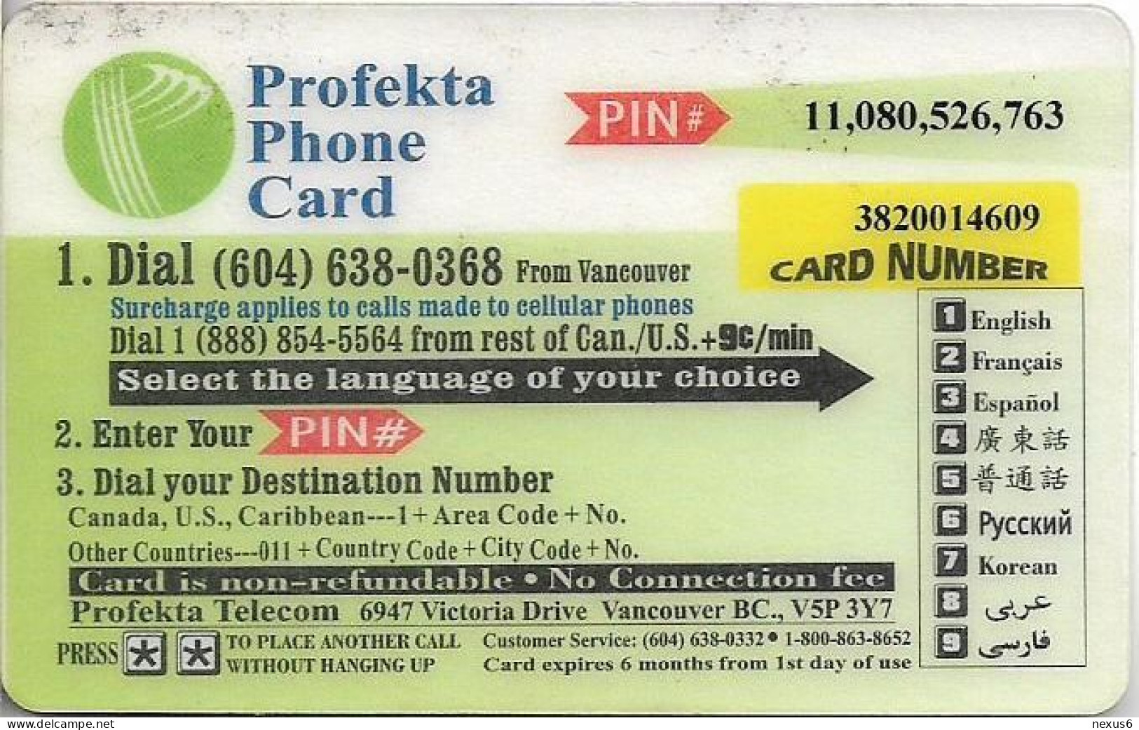 Canada - Profekta - CiCi - Canada Place, Remote Mem. 20$, Used - Canada