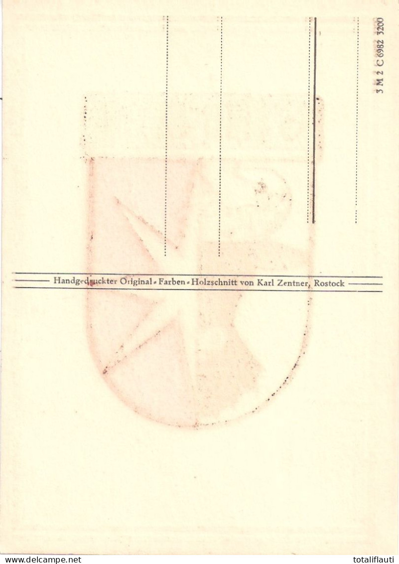 STERNBERG Mecklenburg Wappenkarte Original Signiert Karl Zentner Rostock Ungelaufen Fast TOP-Erhaltung - Sternberg