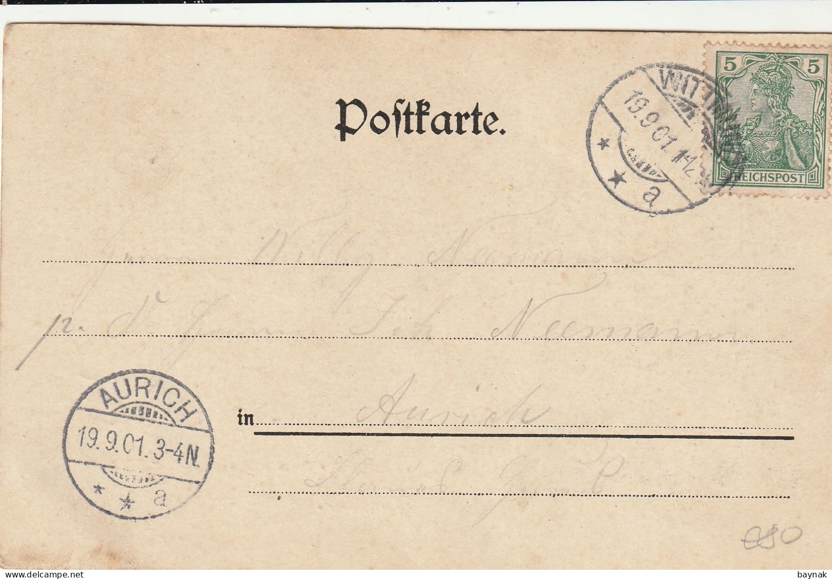 DE135  --  GRUSS AUS WITTMUND --  MOLKEREI  -  KREISBAHNHOF  -   STAATSBAHNHOF - KREISHAUS   --   LITHO  --   1901 - Wittmund