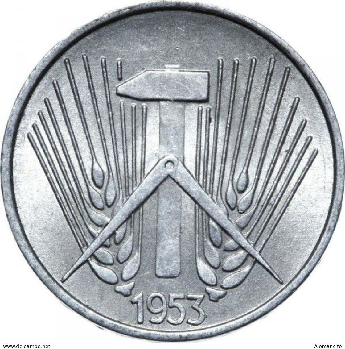 ( GERMANY ) REPUBLICA DEMOCRATICA DE ALEMANIA AÑO 1953 ( DDR ) MONEDAS DE 1 PFENNING  CECA-A  MONEDA DE  ALUMINIO - 1 Pfennig