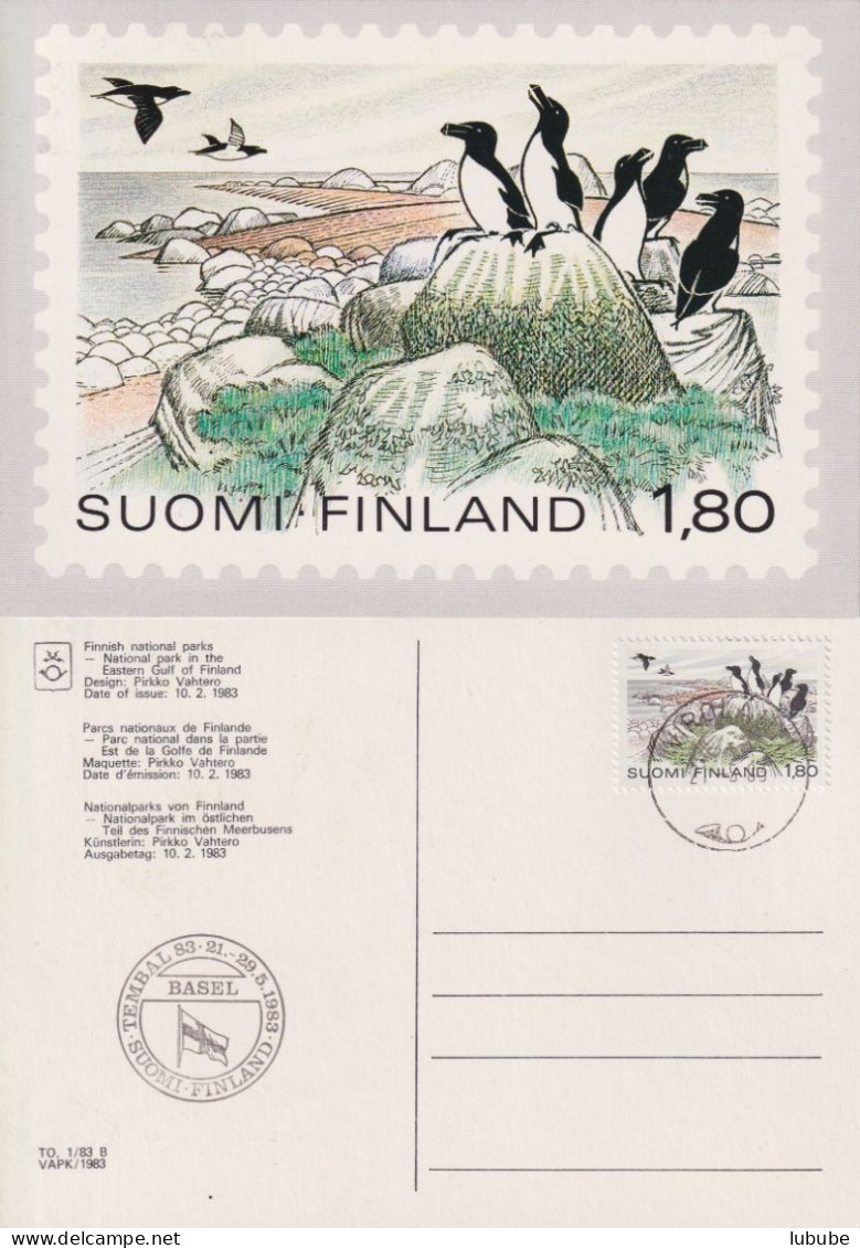 Sonderkarte  "Finnish National Park" Virolähti  (Tembal 83 Basel)        1983 - Storia Postale