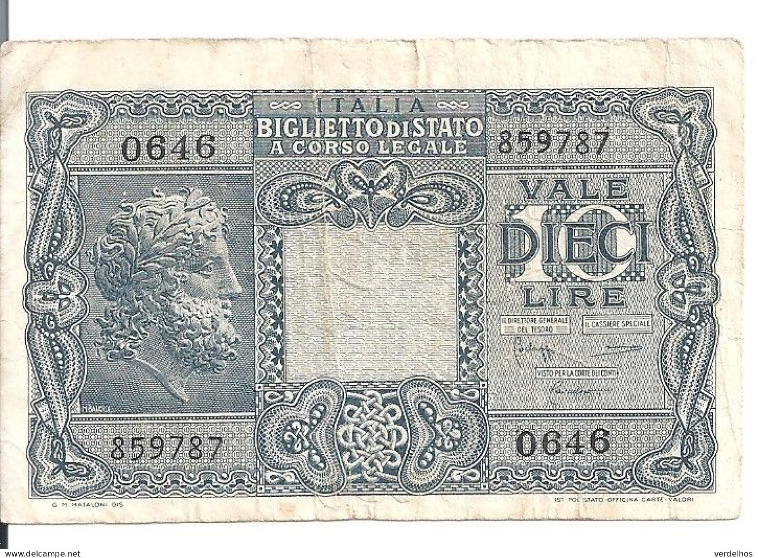 ITALIE 10 LIRE 1944 VF P 32 C - Regno D'Italia – 10 Lire