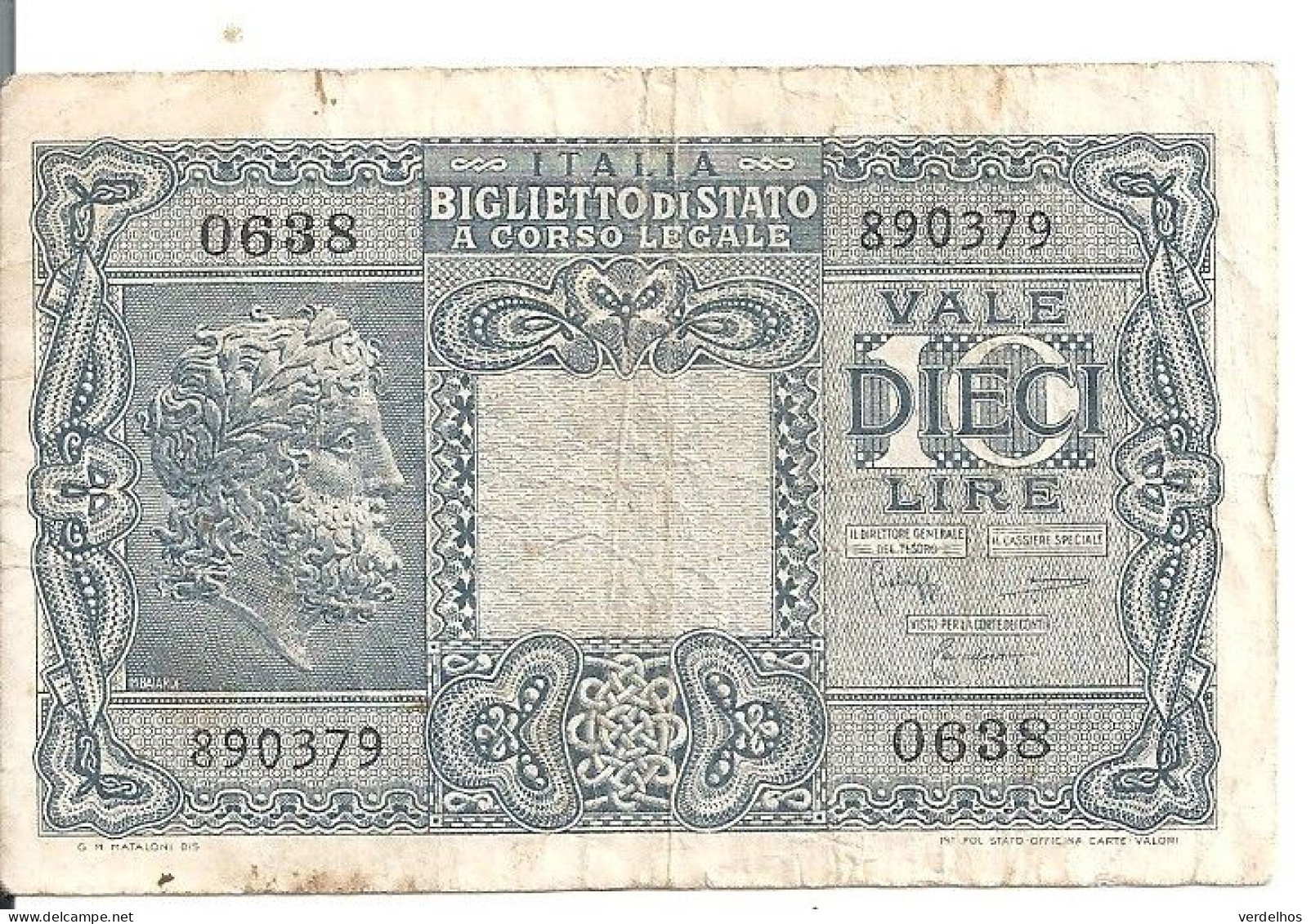 ITALIE 10 LIRE 1944 VF P 32 C - Regno D'Italia – 10 Lire