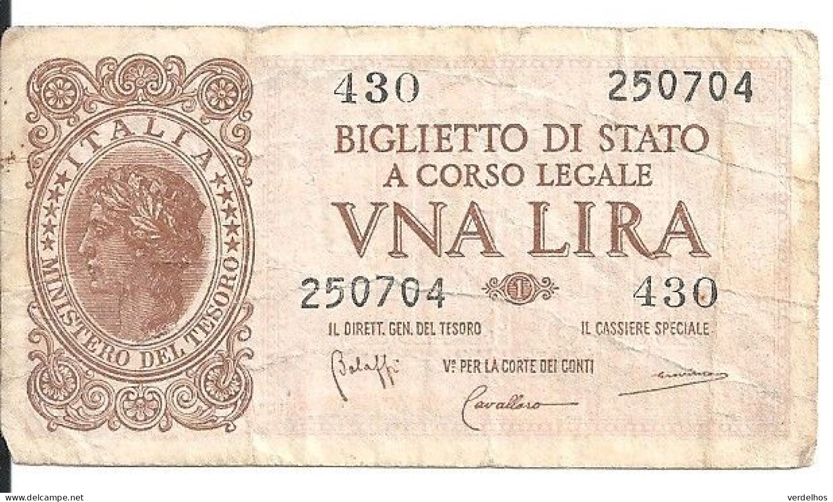 ITALIE 1 LIRE 1944 VF P 29 B - Regno D'Italia – 1 Lire