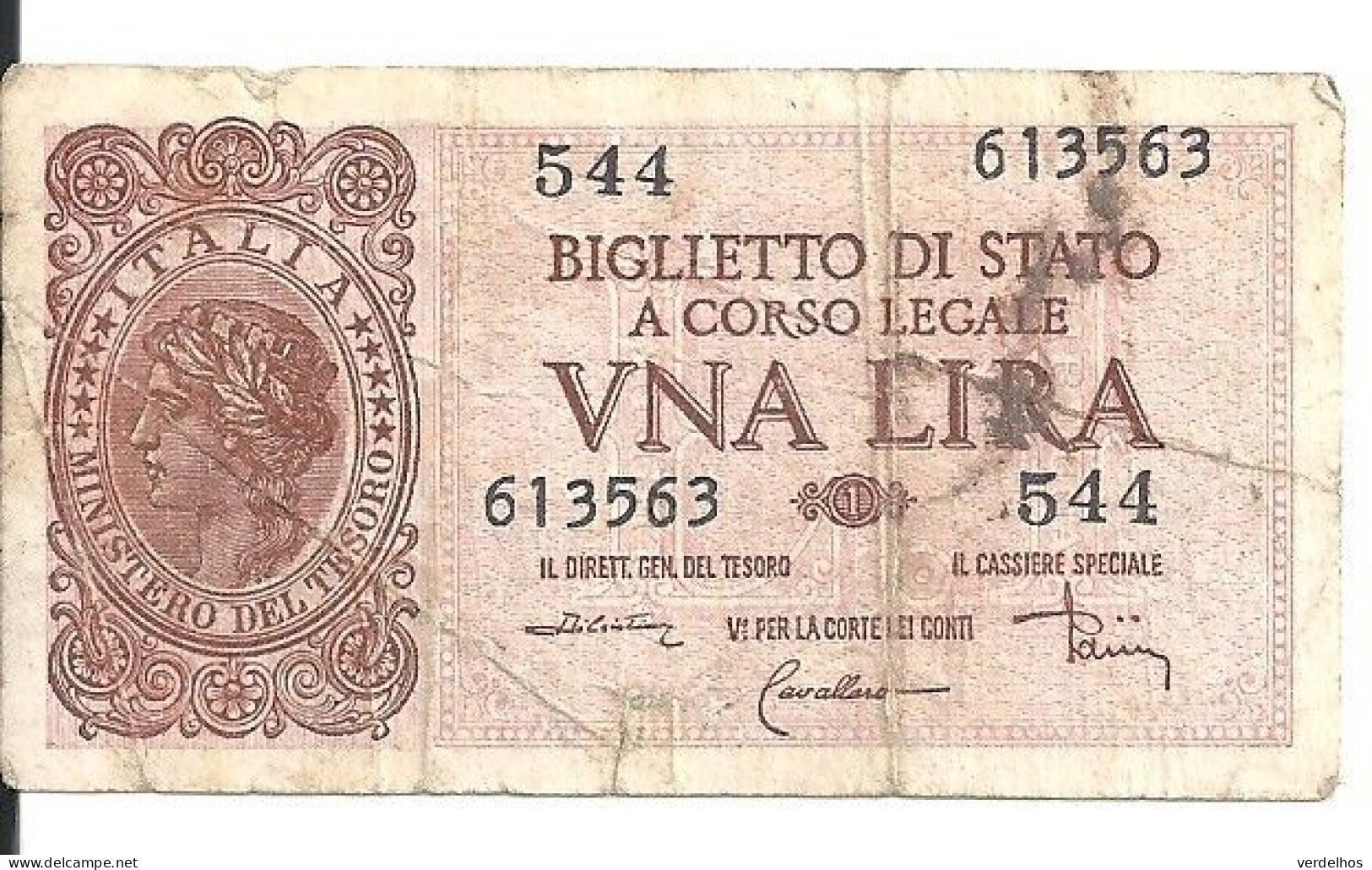 ITALIE 1 LIRE 1944 VG+ P 29 C - Regno D'Italia – 1 Lira
