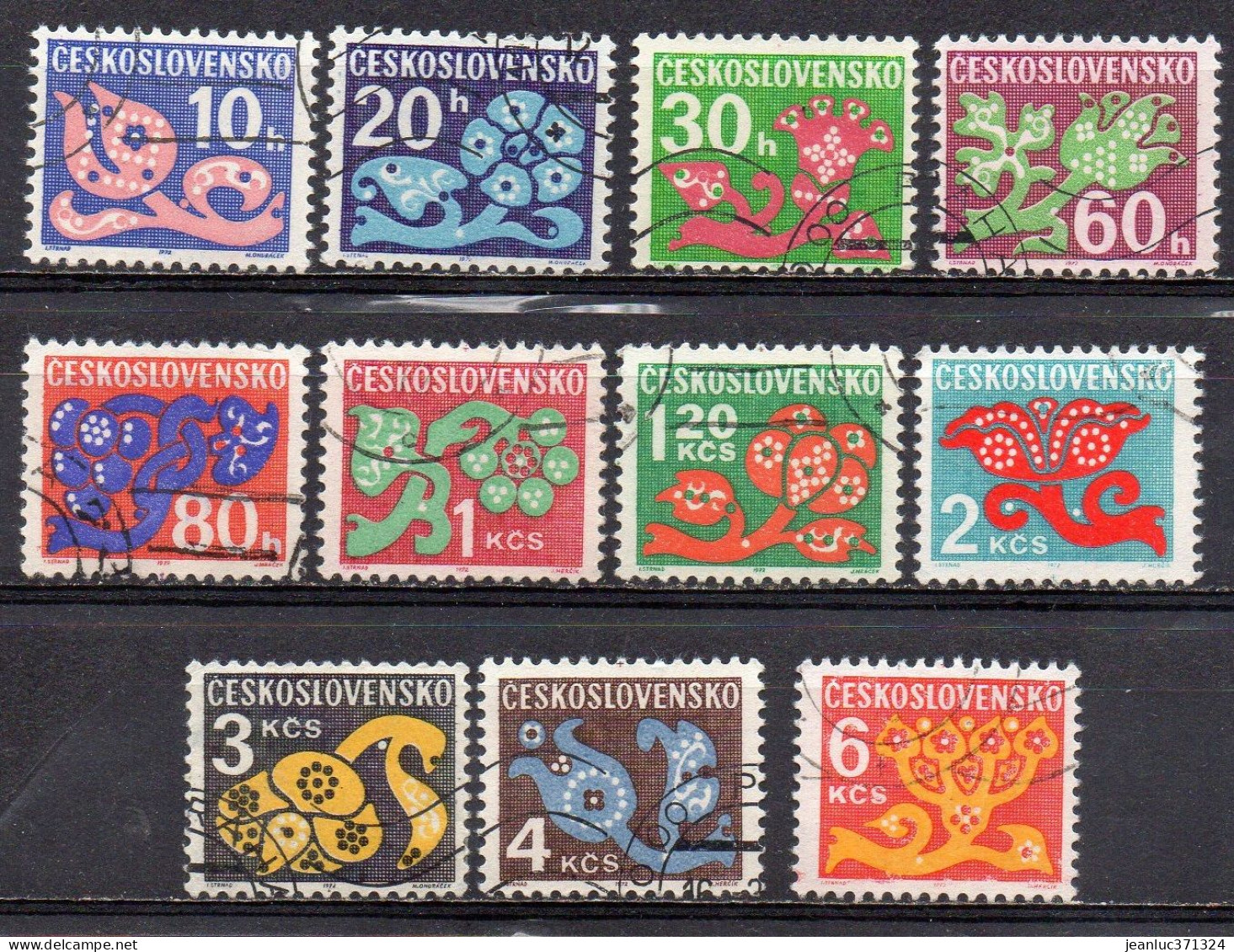 TCHECOSLOVAQUIE N° Taxe 103 à 113 O Y&T 1972 Fleurs Stylisées - Postage Due