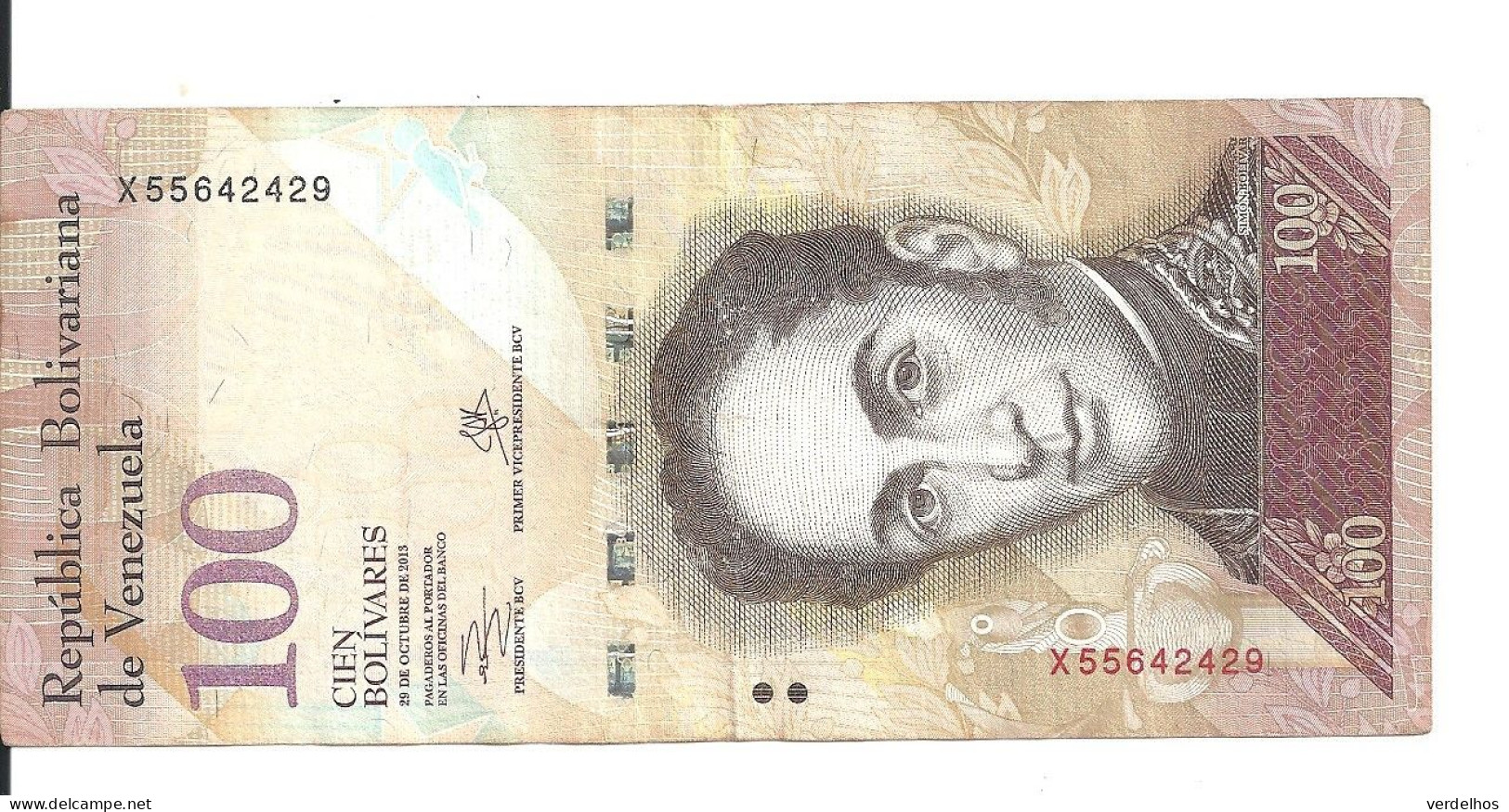 VENEZUELA 100 BOLIVARES 2013 VF P 93 G - Venezuela