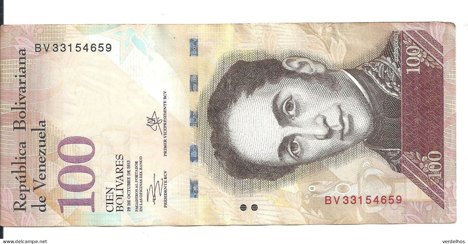 VENEZUELA 100 BOLIVARES 2013 VF P 93 g