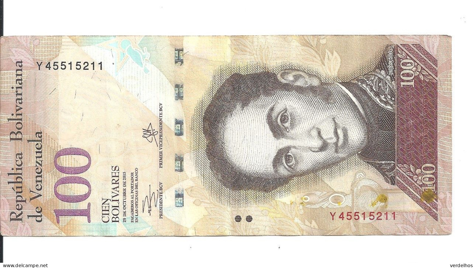 VENEZUELA 100 BOLIVARES 2013 VF P 93 g