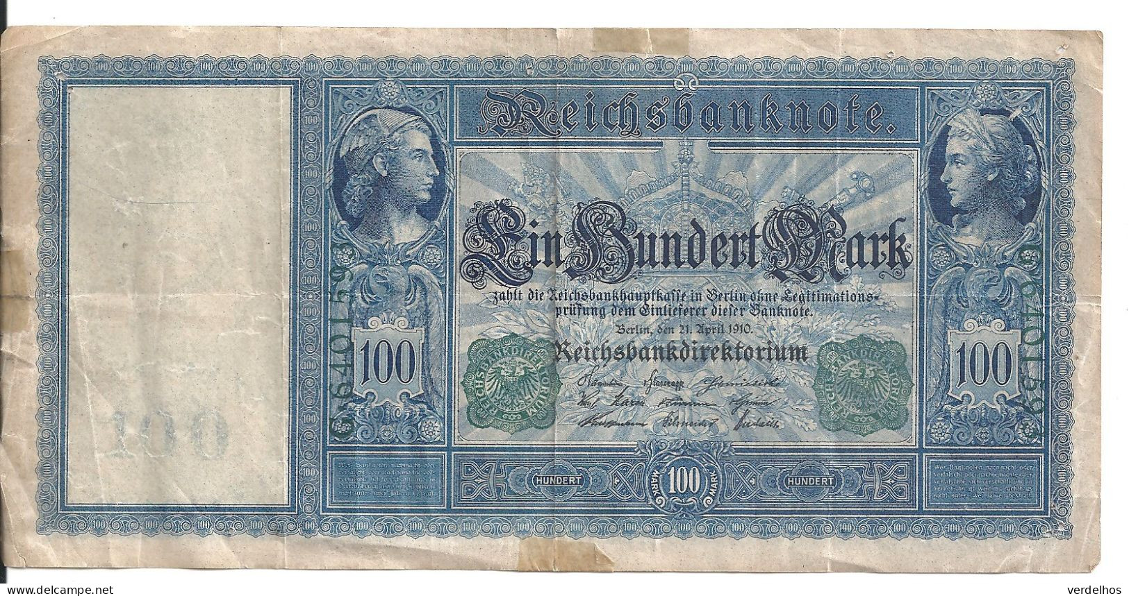 ALLEMAGNE 100 MARK 1910 VF P 43 - 100 Mark