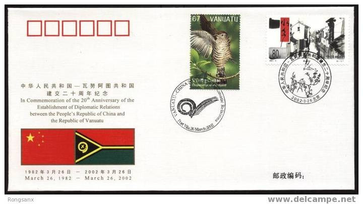 PFTN.WJ-102 CHINA-Vanuatu DIPLOMATIC COMM.COVER - Brieven En Documenten