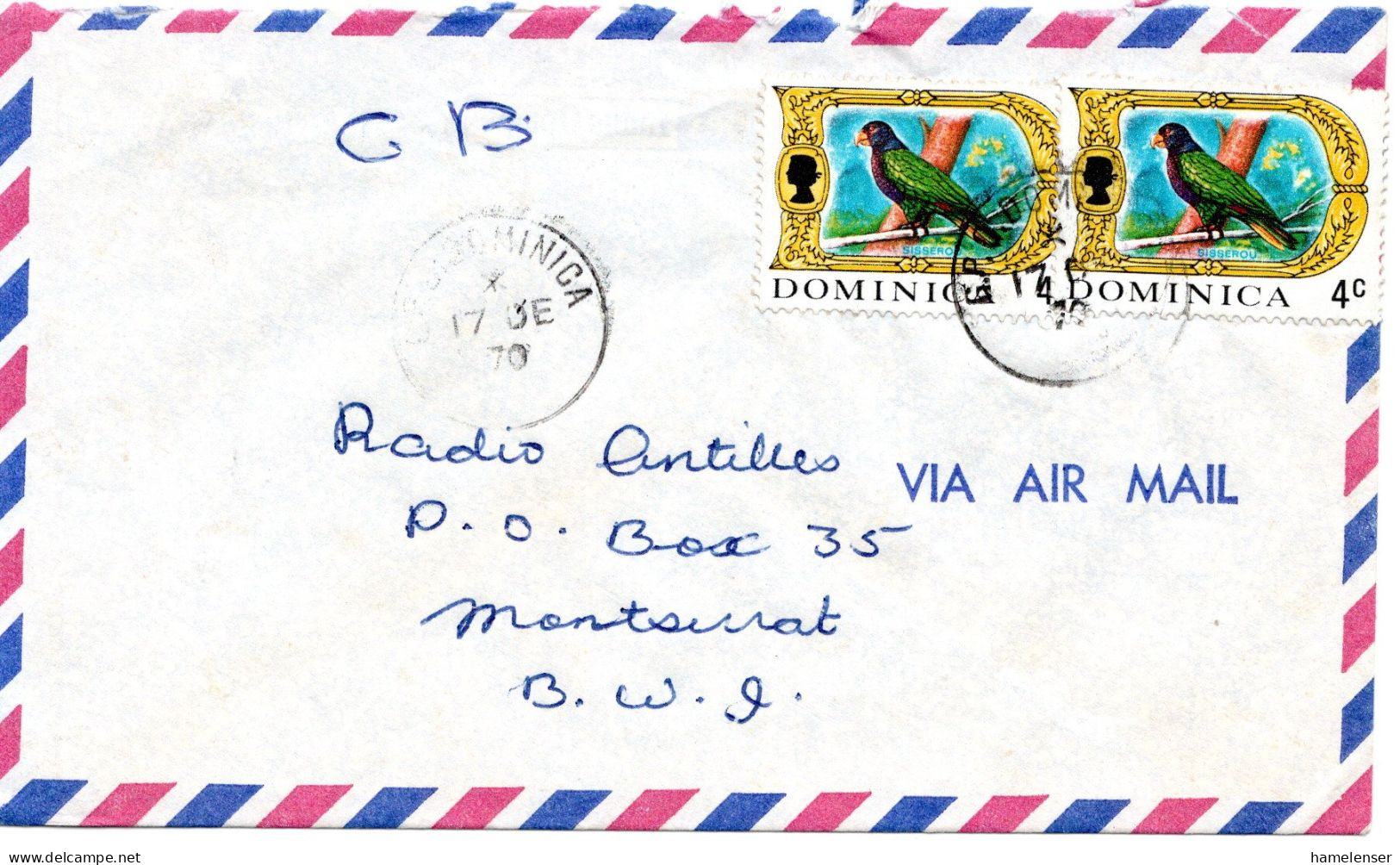 60256 - Dominica - 1970 - 2@4c Kaiseramazone A LpBf DOMINICA -> Montserrat - Altri & Non Classificati