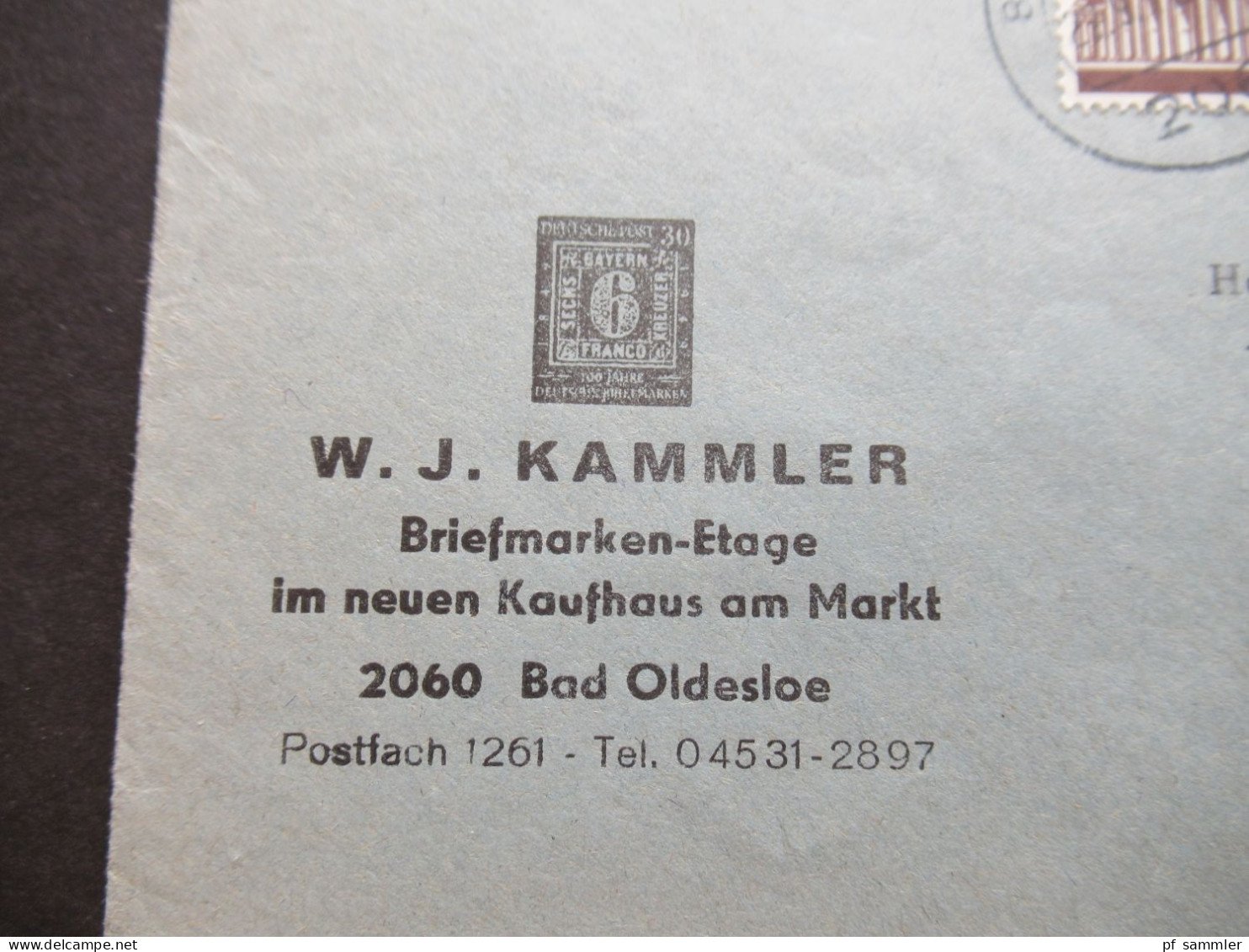 Berlin 1972 Freimarken MiF Dekorativer Umschlag W.J. Kammler Briefmarken Etage Kaufhaus Am Markt Bad Oldesloe - Storia Postale