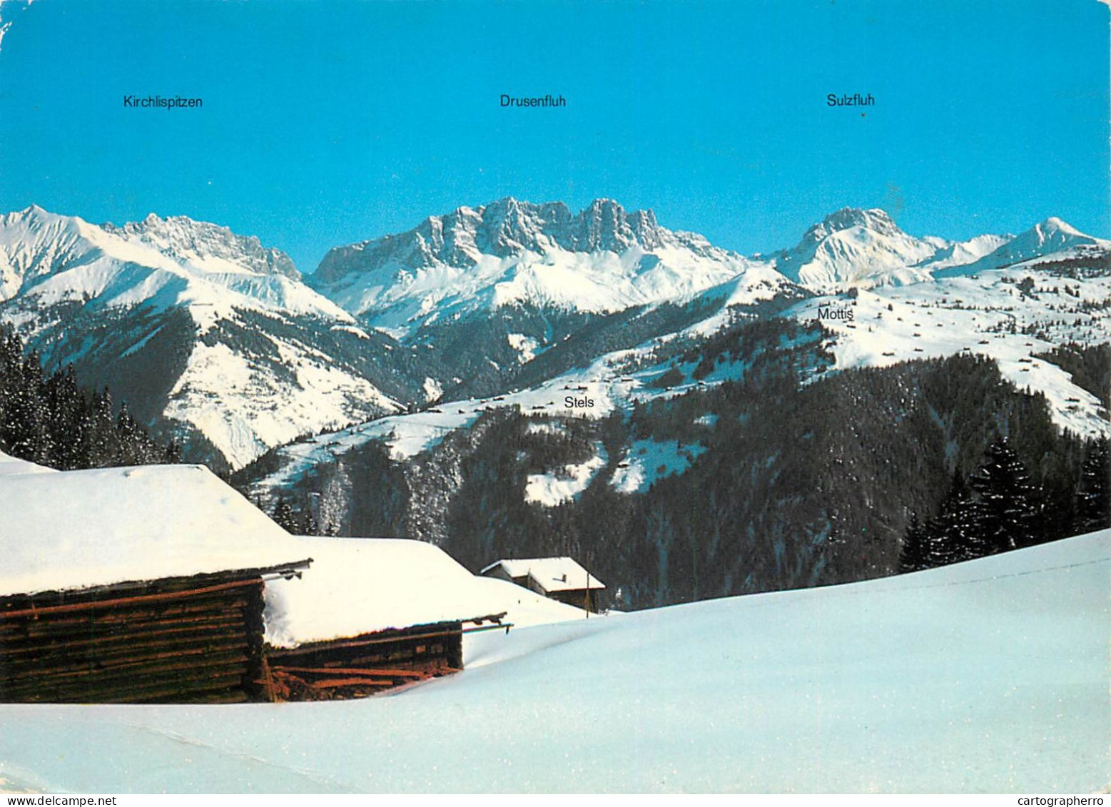 Switzerland Blick Von Furna Gegen Stels Stelserberg - Furna