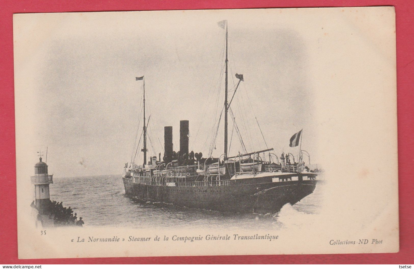 " La Normandie " Steamer De La Compagnie Générale Transatlantique ( Voir Verso ) - Ferries