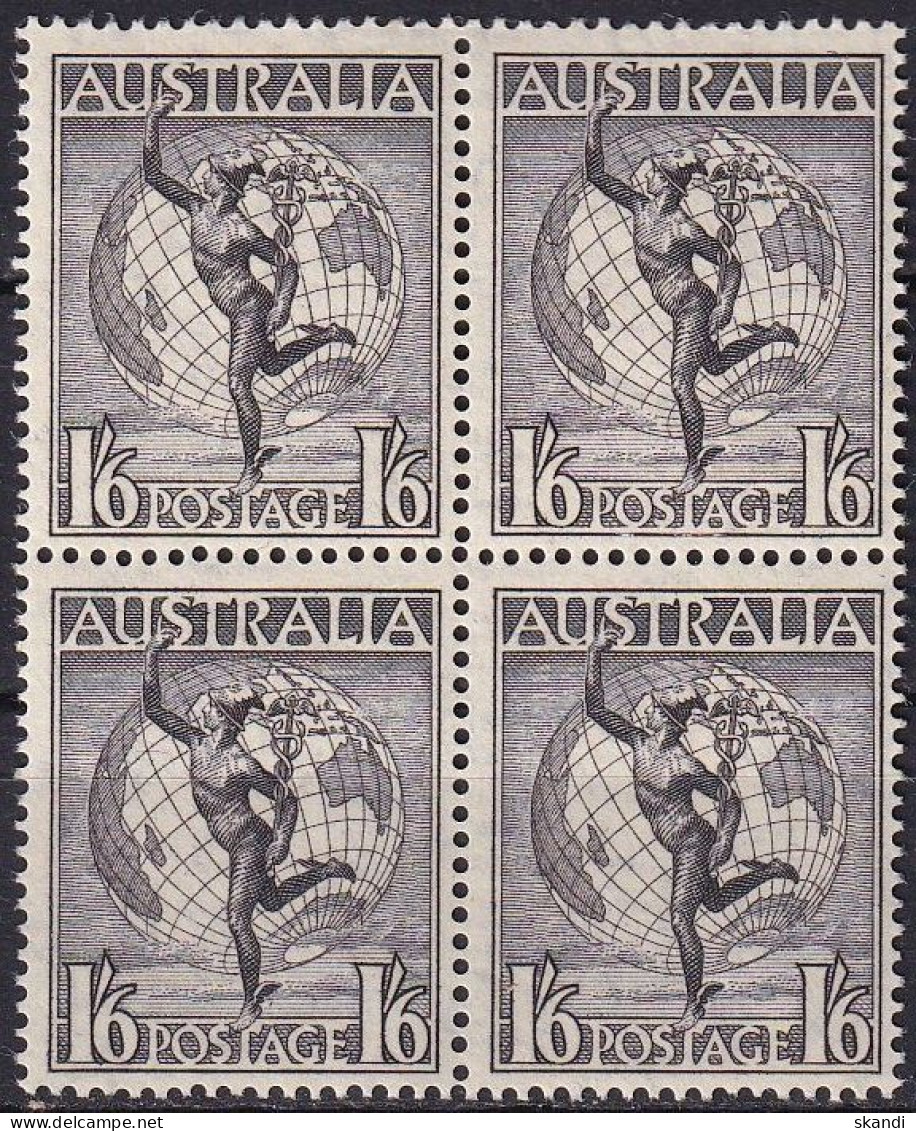 AUSTRALIEN 1948 Mi-Nr. 185 Viererblock ** MNH - Mint Stamps