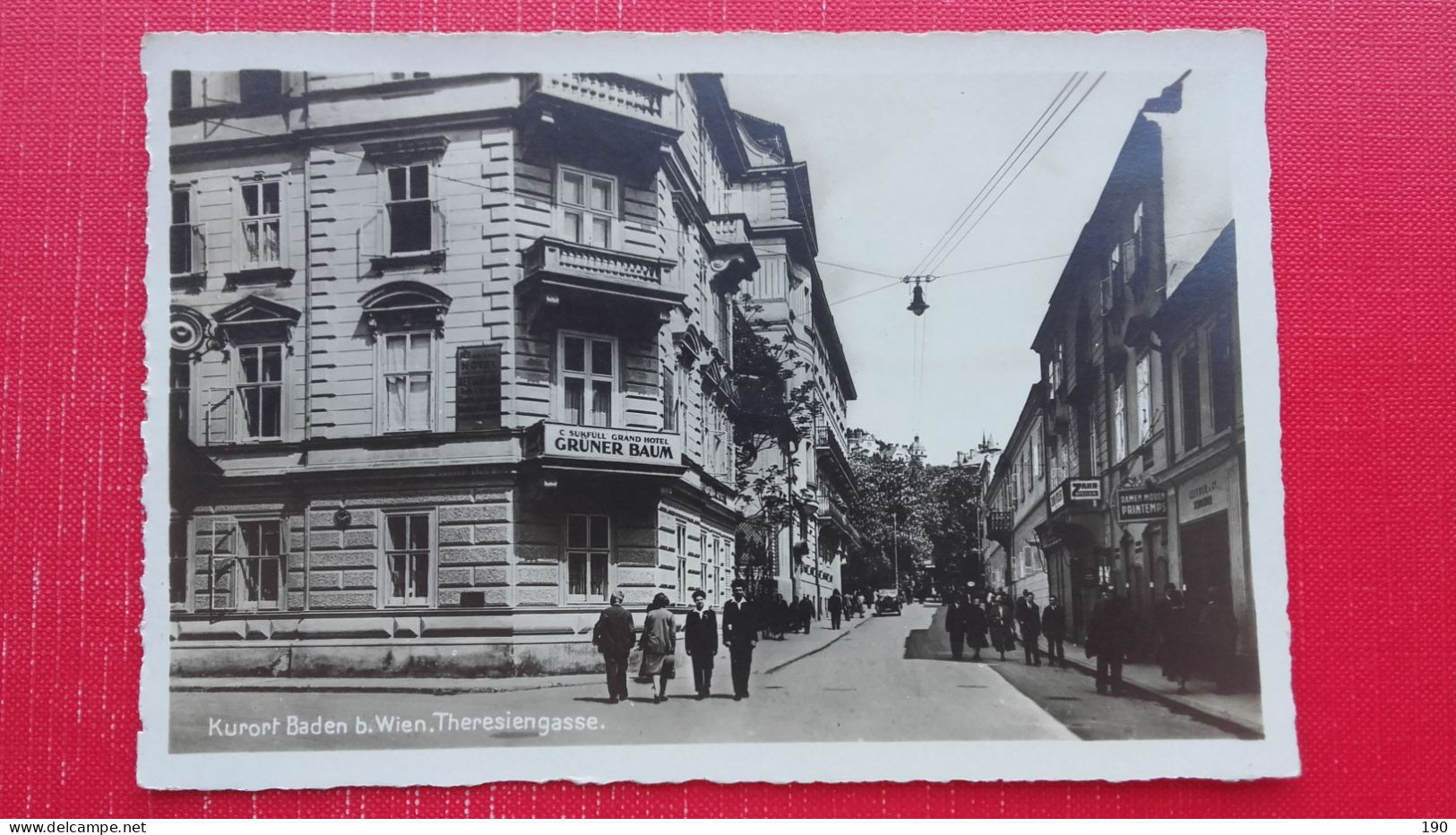 Kurort Baden B.Wien.Theresiengasse.C.Sukfull Grand Hotel Gruner Baum - Baden Bei Wien