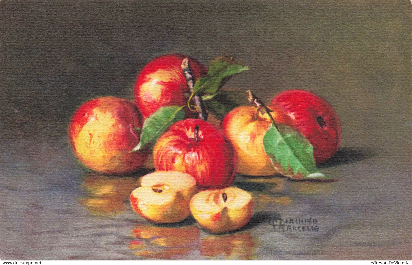 ARTS - Tableau - Nature Morte - Pommes - Colorisé - Carte Postale Ancienne - Paintings