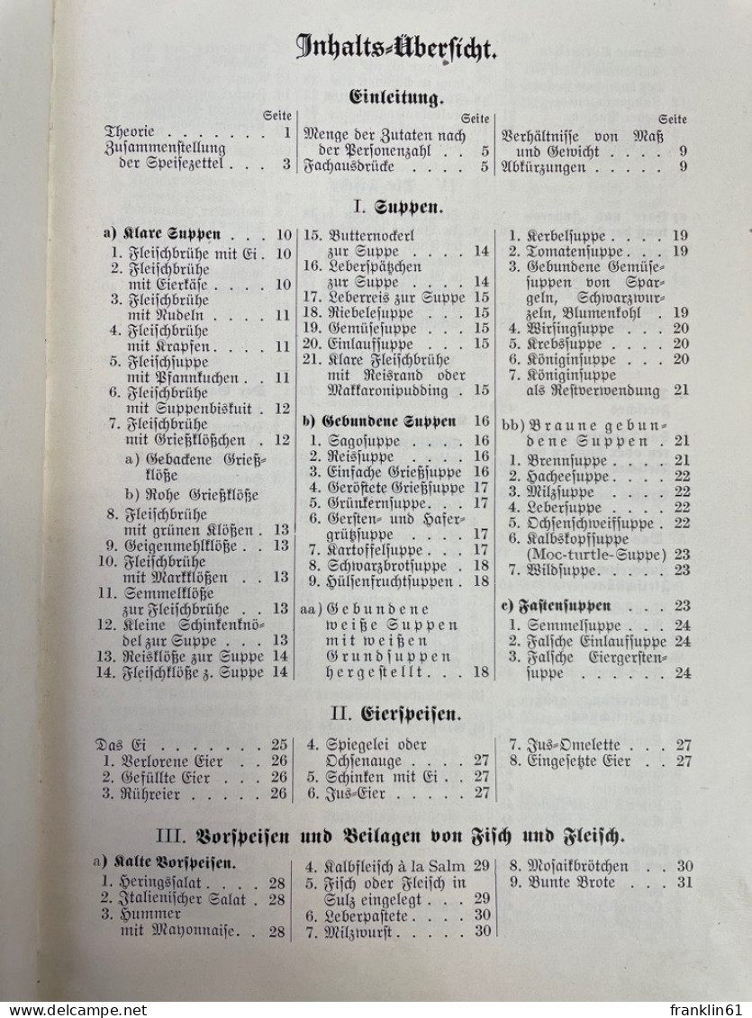 Bewährte Rezepte Zusammengestellt Für Die Koch- Und Haushaltungsschule In Augsburg. - Manger & Boire