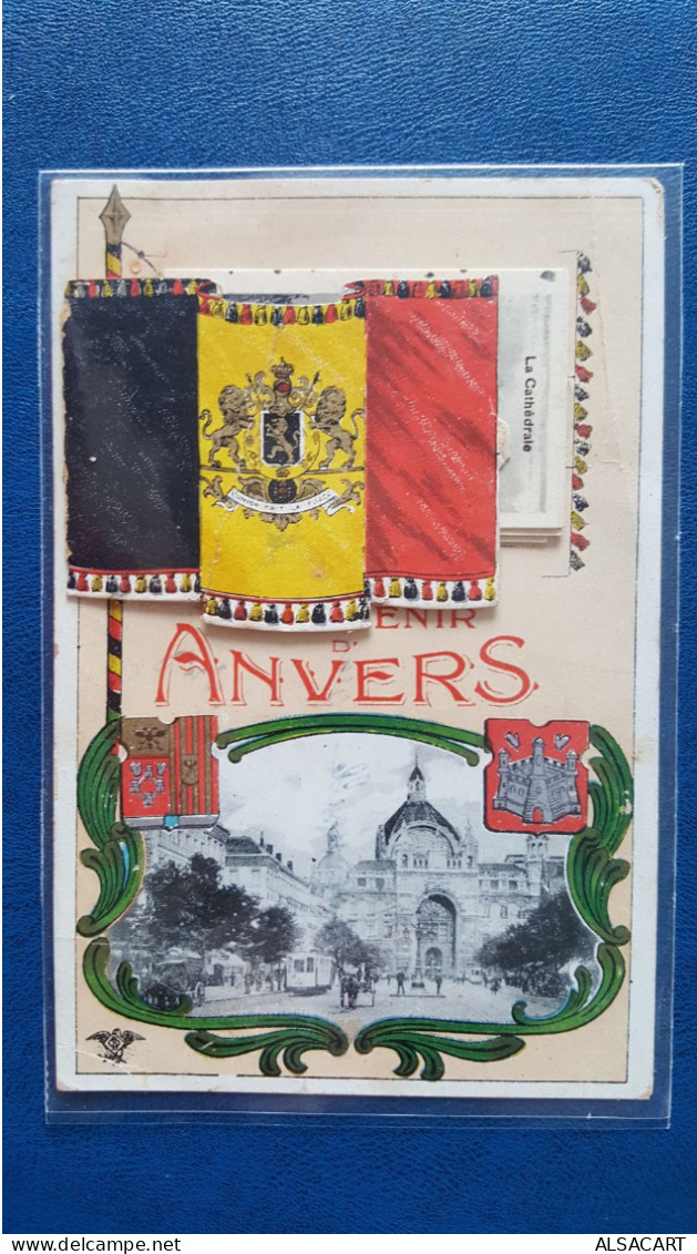 Carte à Systeme , Souvenir D'anvers , Dépliant Sous Le Drapeau - Antwerpen