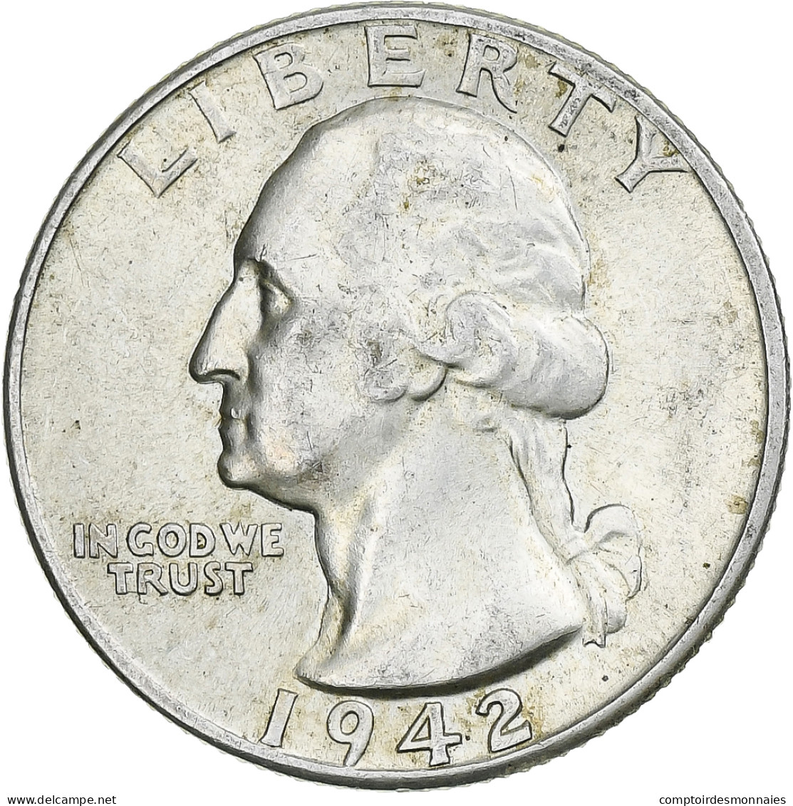 États-Unis, Washington Quarter, 1942, Philadelphie, TTB+, Argent, KM:164 - 1932-1998: Washington