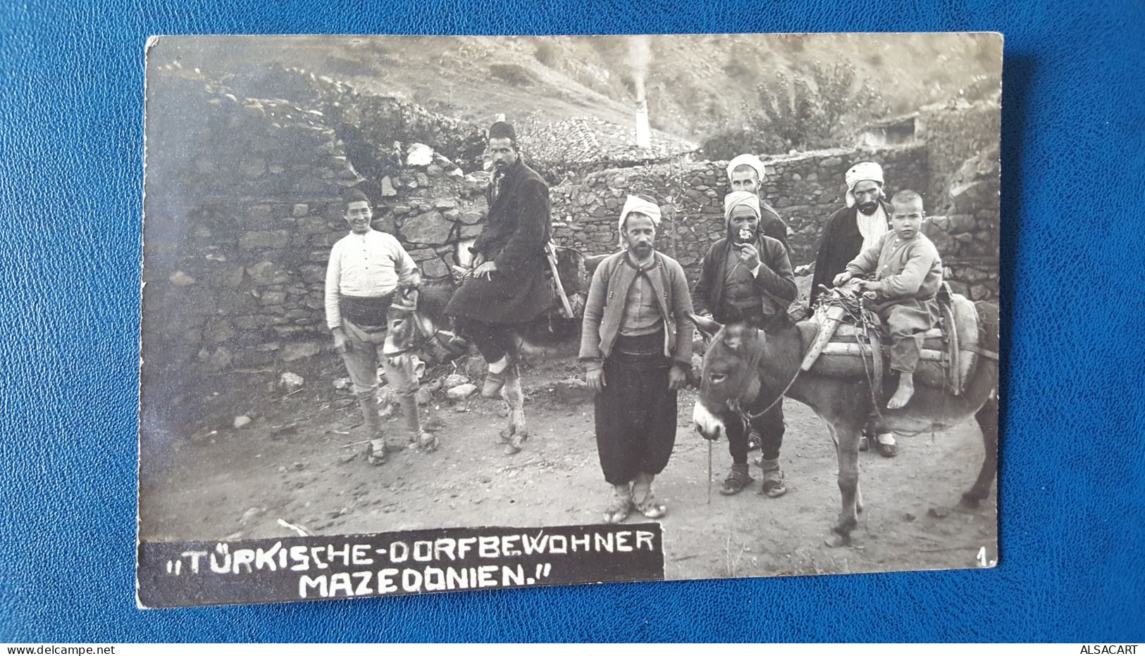 Macedoine , Carte Photo ânes Montés , Turkische Dorfbewohner Mazedonien - North Macedonia