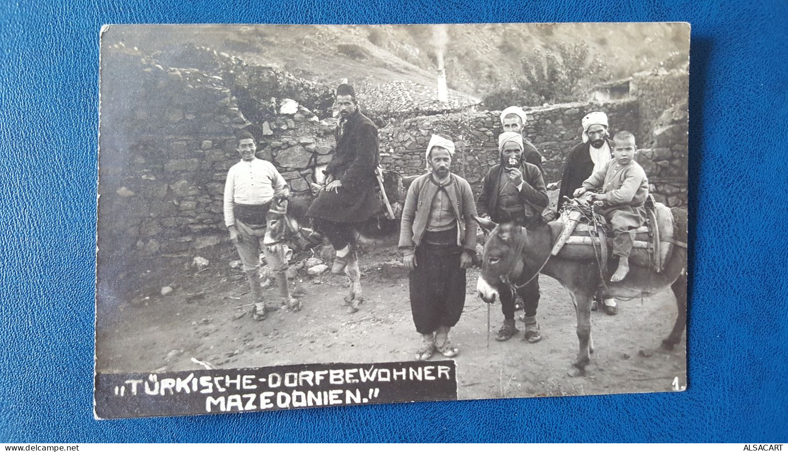 Macedoine , Carte Photo ânes Montés , Turkische Dorfbewohner Mazedonien - Macédoine Du Nord