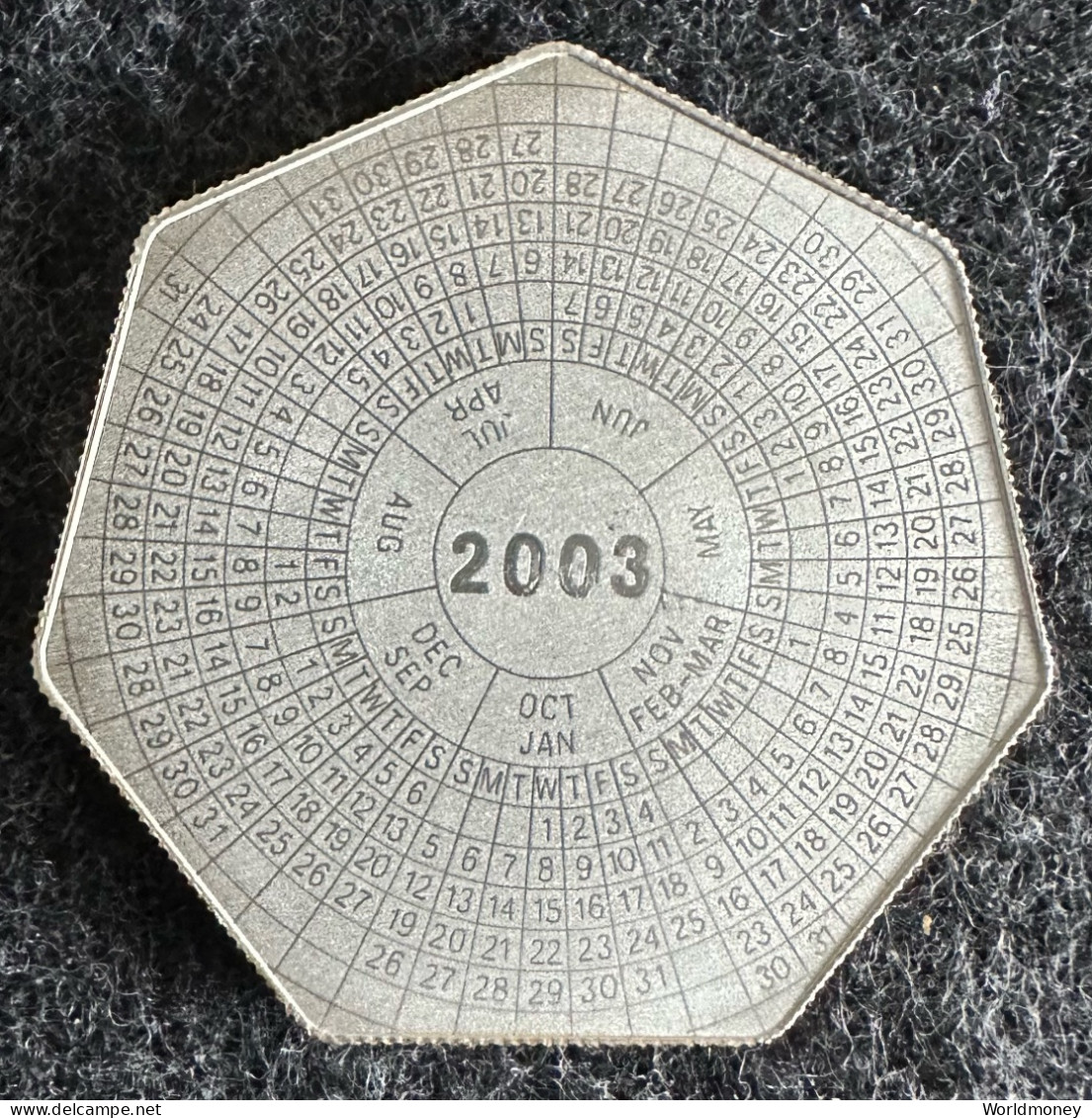 Zambia 4000 Kwacha 2003 "Year Calendar 2003" (Silver) - Zambie