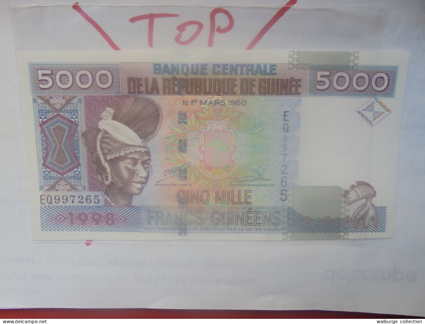 GUINEE 5000 FRANCS 1998 Neuf (B.31) - Guinea