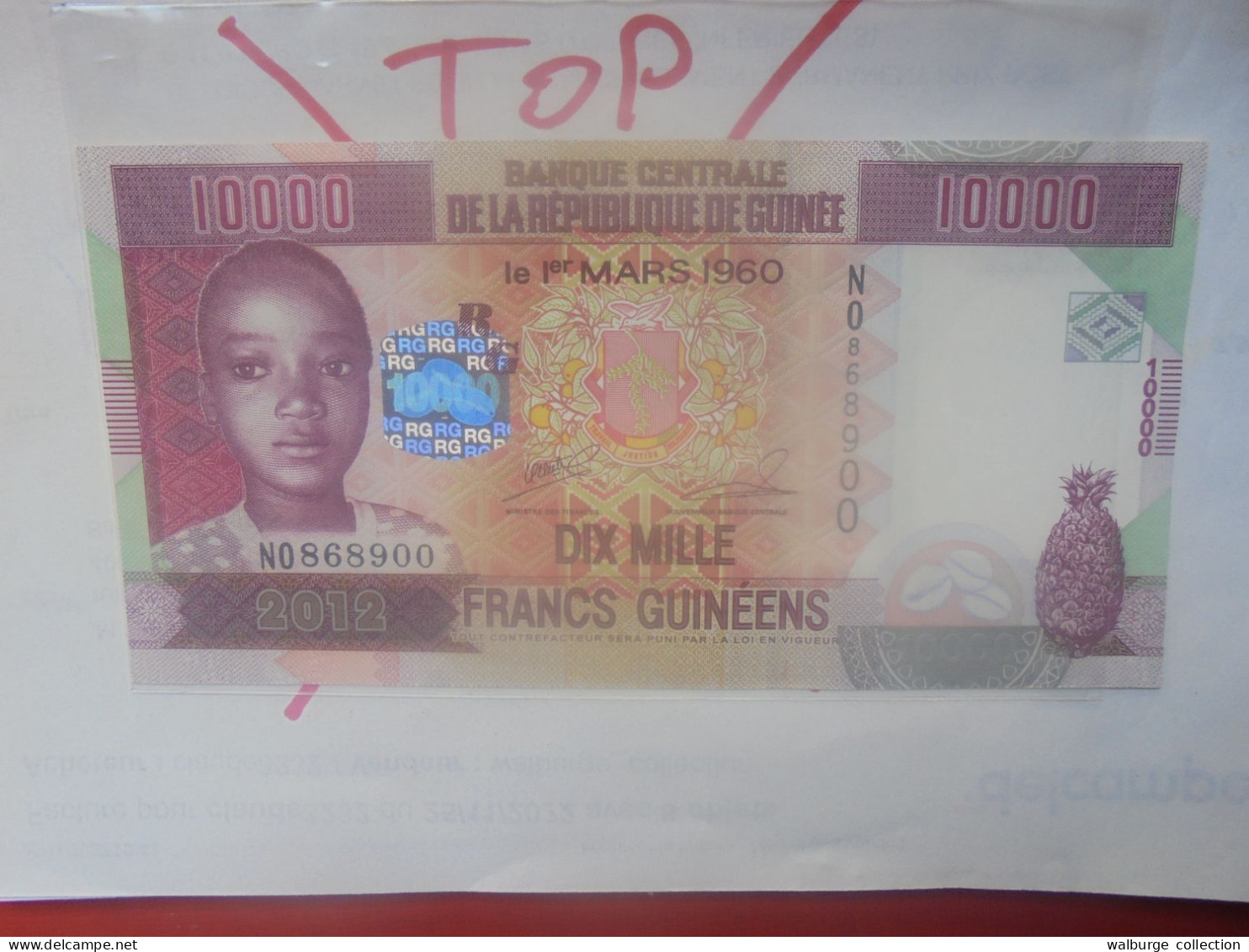 GUINEE 10.000 FRANCS 2012 Neuf (B.31) - Guinea