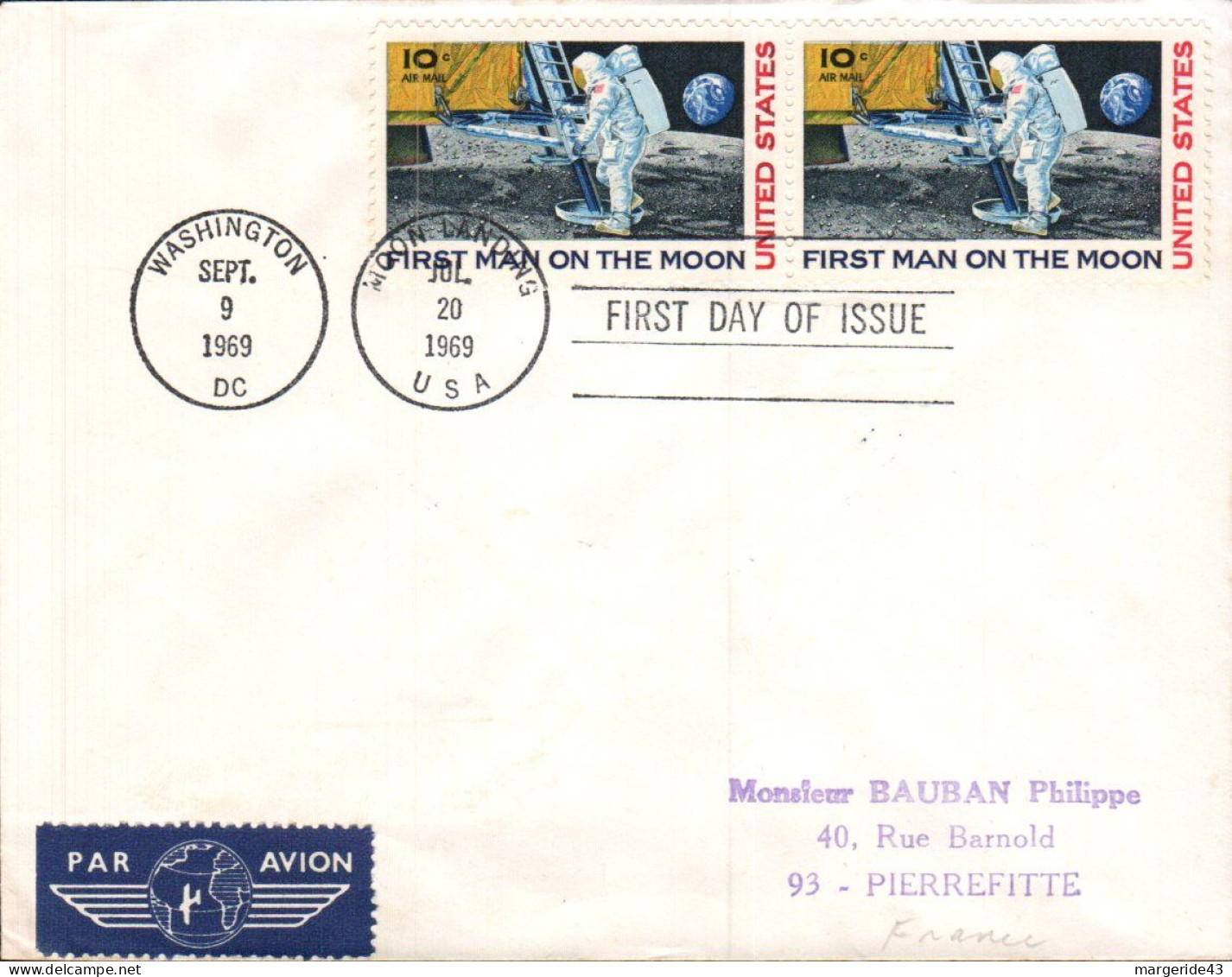 USA ETATS UNIS LETTRE FDC 1986 L'HOMME SUR LA LUNE - 1961-1970